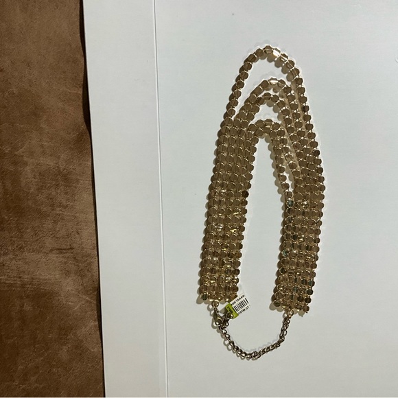 Gold Toned Five Row Layered Beaded Fashion Necklace - Picture 5 of 14